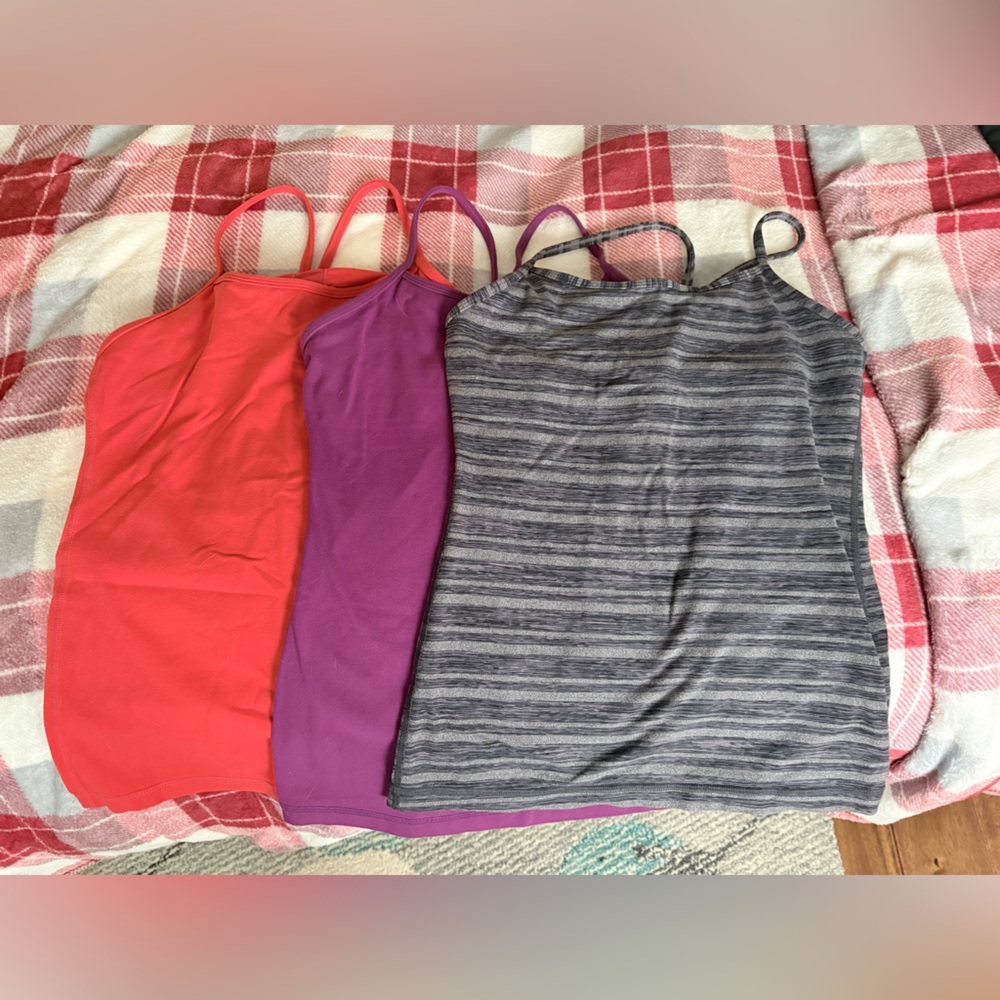 Set of Three LuluLemon Power Y Tank tops